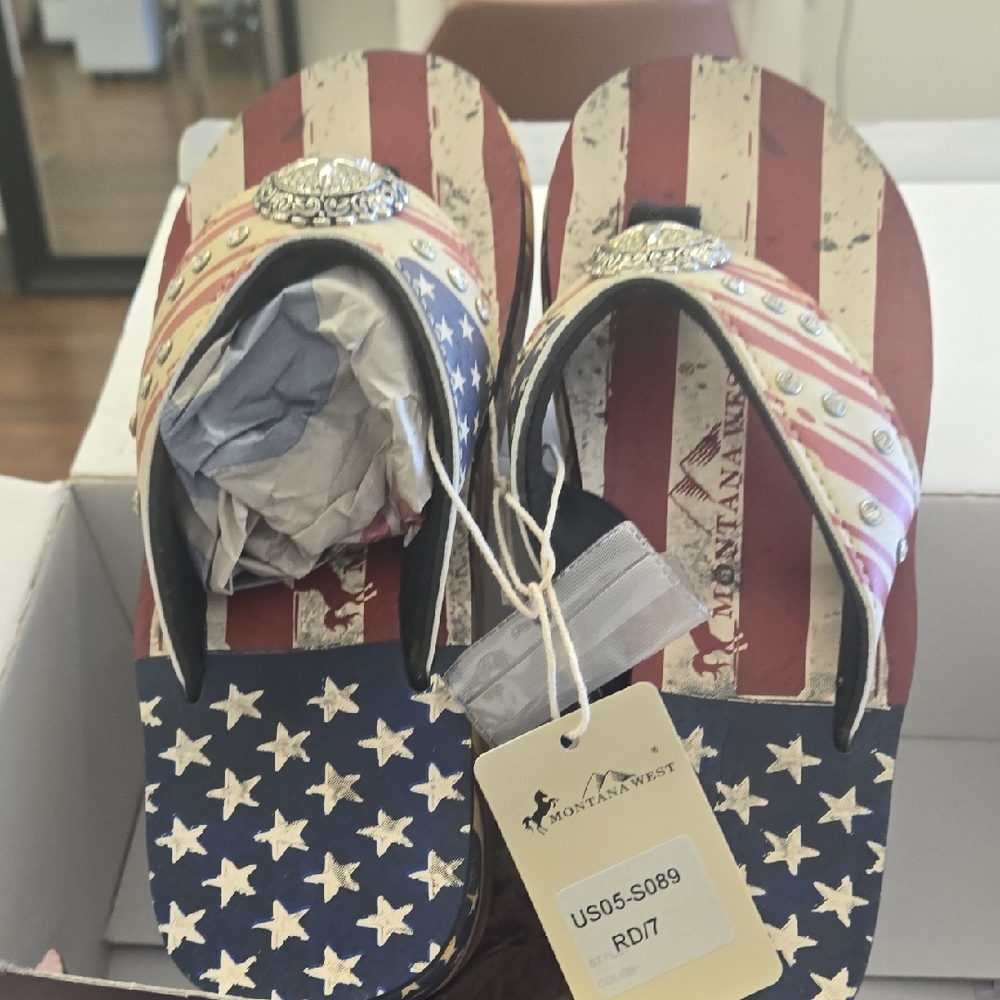 Montana West Stars and Stripes Sandals